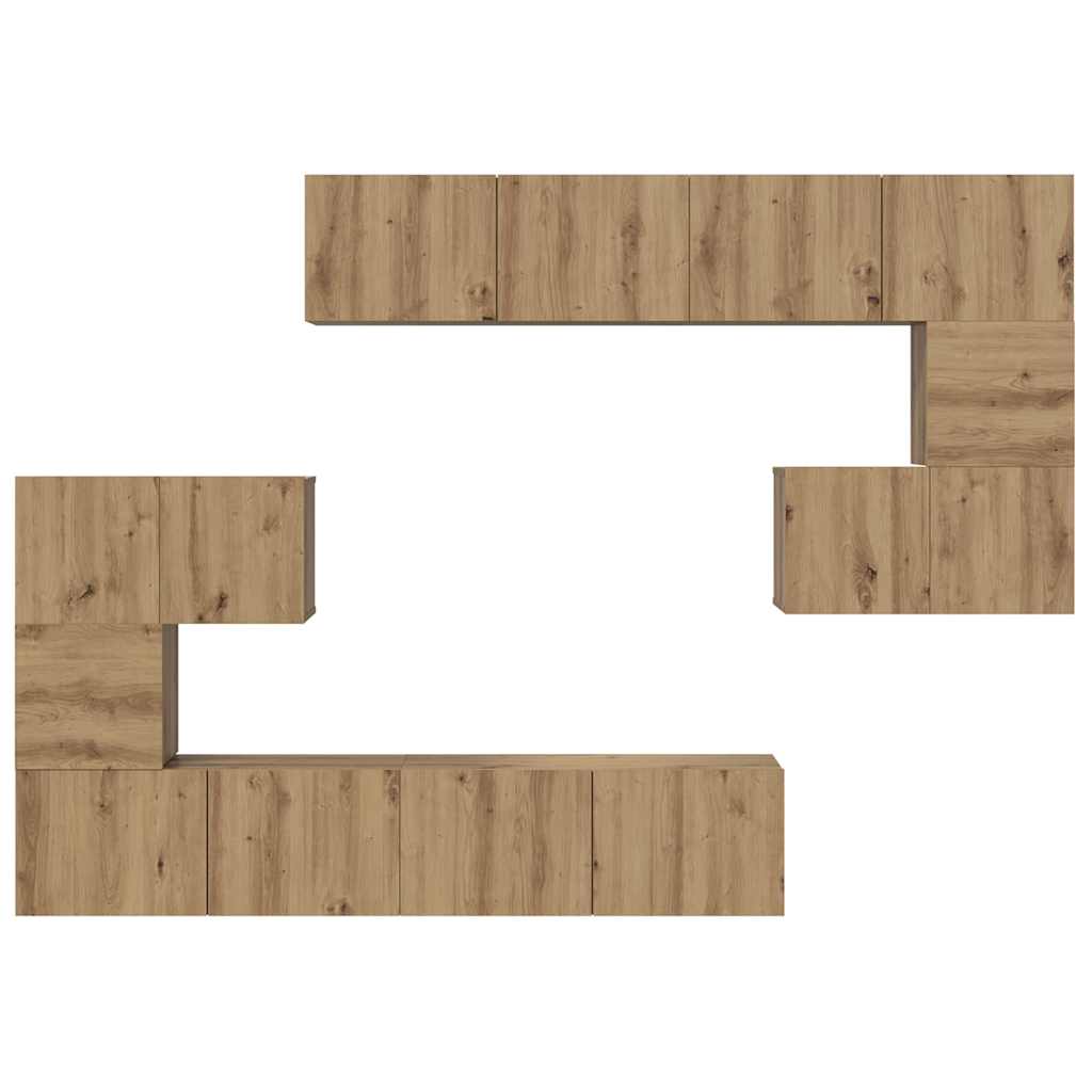 TV-Möbel-Set 8 pcs Eiche handwerklich 80 x 30 x 30 cm