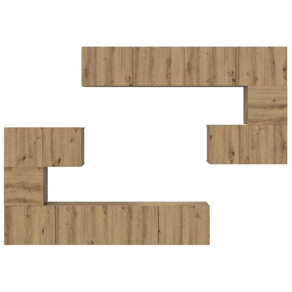 TV-Möbel-Set 8 pcs Eiche handwerklich 80 x 30 x 30 cm