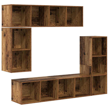 TV-Möbel-Set 4 pcs Altholz 37 x 37 x 142,5 cm Holzwerkstoff