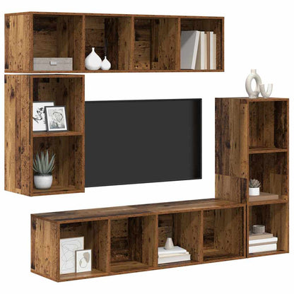 TV-Möbel-Set 4 pcs Altholz 37 x 37 x 142,5 cm Holzwerkstoff