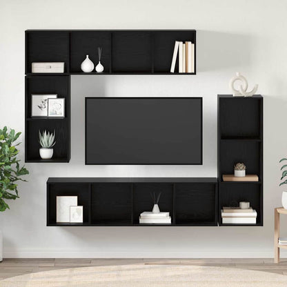 TV-Möbel-Set 4 pcs Schwarze Eiche 37 x 37 x 142,5 cm