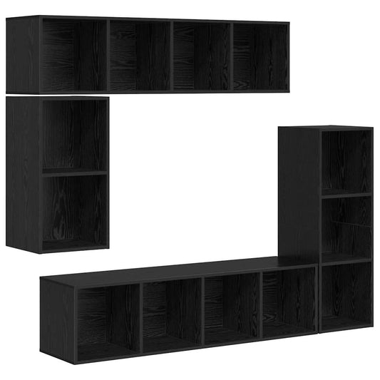 TV-Möbel-Set 4 pcs Schwarze Eiche 37 x 37 x 142,5 cm