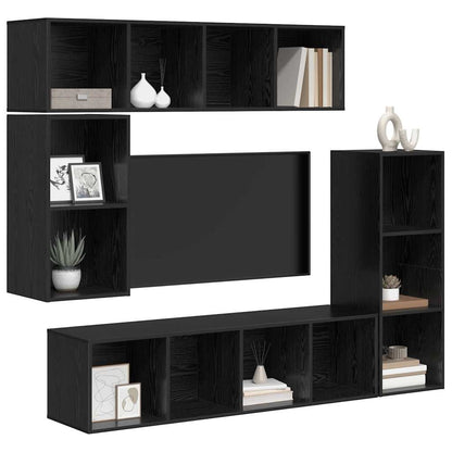 TV-Möbel-Set 4 pcs Schwarze Eiche 37 x 37 x 142,5 cm
