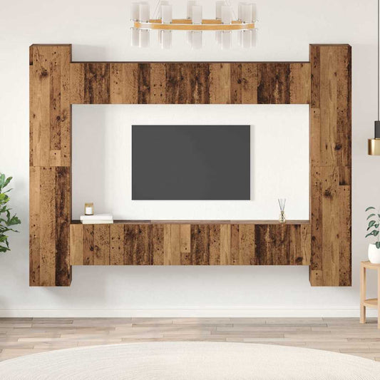 TV-Möbel-Set 10 pcs Altholz 30,5 x 30 x 90 cm Holzwerkstoff