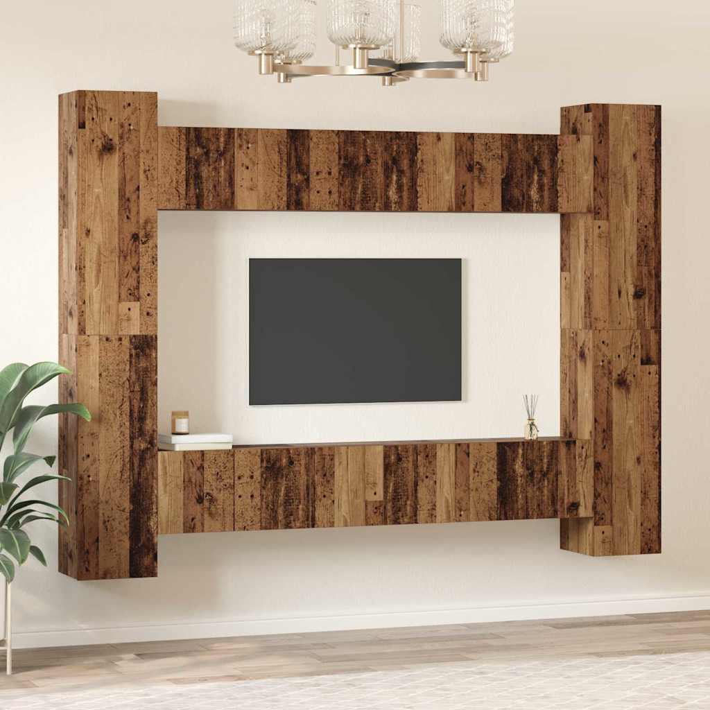 TV-Möbel-Set 10 pcs Altholz 30,5 x 30 x 90 cm Holzwerkstoff