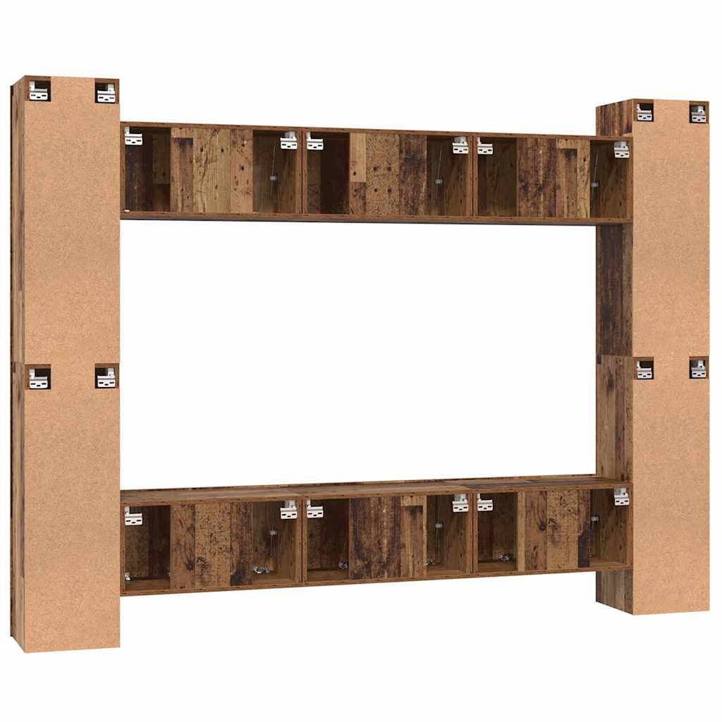 TV-Möbel-Set 10 pcs Altholz 30,5 x 30 x 90 cm Holzwerkstoff