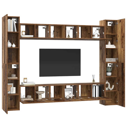 TV-Möbel-Set 10 pcs Altholz 30,5 x 30 x 90 cm Holzwerkstoff