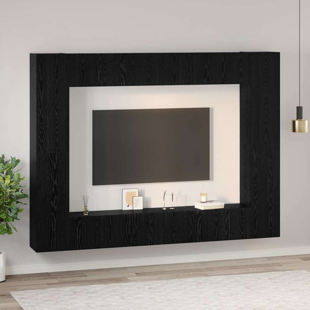 TV-Möbel-Set 10 pcs Schwarze Eiche Mittel 30,5 x 30 x 90 cm