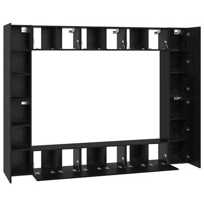 TV-Möbel-Set 10 pcs Schwarze Eiche Mittel 30,5 x 30 x 90 cm