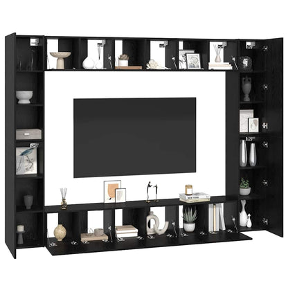 TV-Möbel-Set 10 pcs Schwarze Eiche Mittel 30,5 x 30 x 90 cm