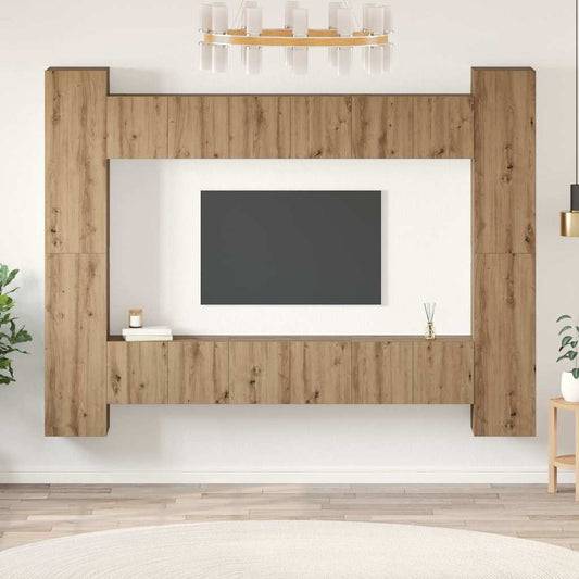 TV-Möbel-Set 10 pcs Eiche handwerklich 30,5 x 30 x 90 cm