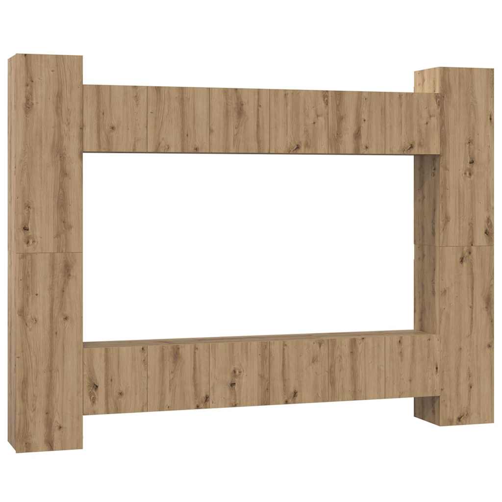 TV-Möbel-Set 10 pcs Eiche handwerklich 30,5 x 30 x 90 cm