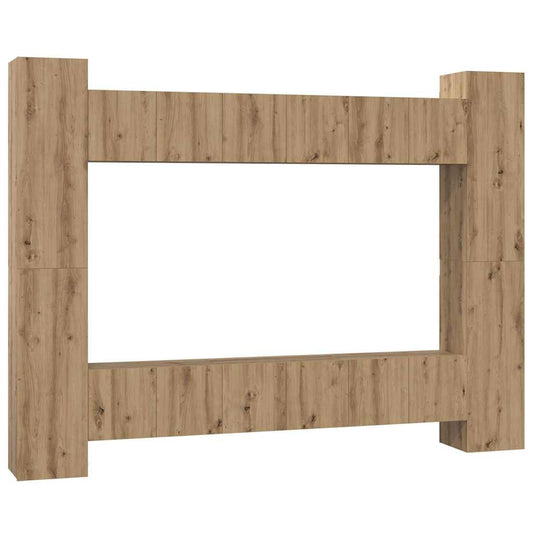 TV-Möbel-Set 10 pcs Eiche handwerklich 30,5 x 30 x 90 cm