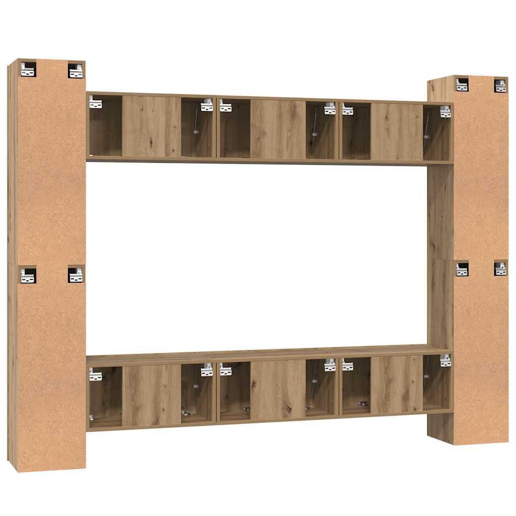 TV-Möbel-Set 10 pcs Eiche handwerklich 30,5 x 30 x 90 cm