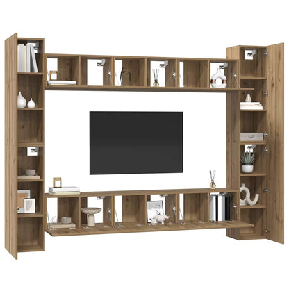 TV-Möbel-Set 10 pcs Eiche handwerklich 30,5 x 30 x 90 cm