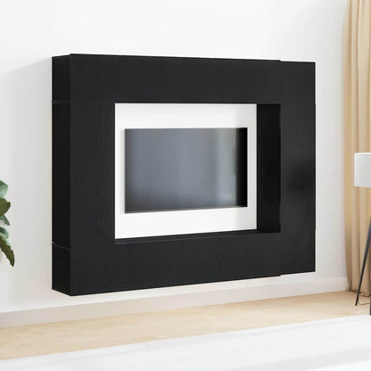TV-Schranksystem Wandmontiert 8 pcs Schwarz Eichen-Optik