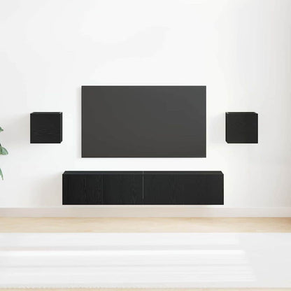 6-teiliges TV-Schrank-Set Schwarz Eiche Holzwerkstoff