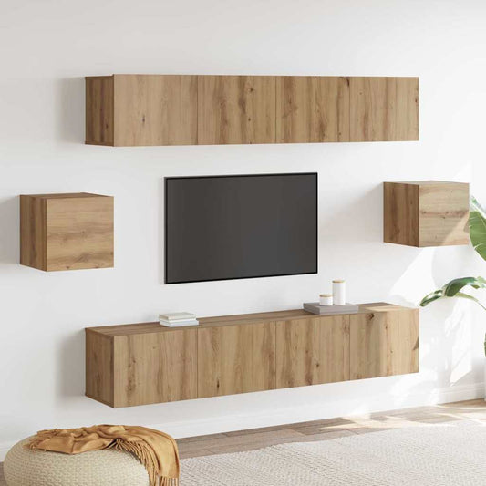 6-teiliges TV-Schrank Set Artisan Eiche Holzwerkstoff
