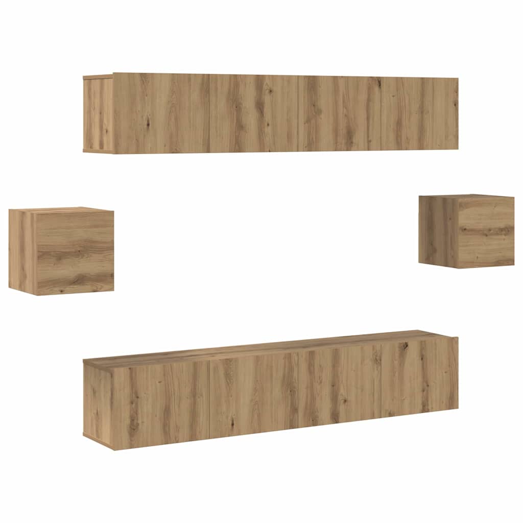 6-teiliges TV-Schrank Set Artisan Eiche Holzwerkstoff