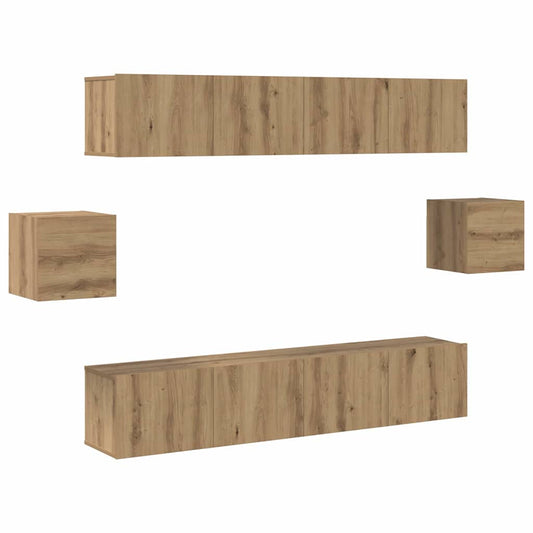 6-teiliges TV-Schrank Set Artisan Eiche Holzwerkstoff