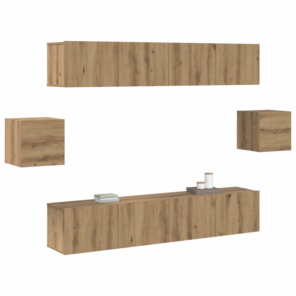 6-teiliges TV-Schrank Set Artisan Eiche Holzwerkstoff