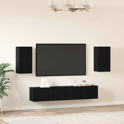 TV-Möbel-Set 4 pcs Schwarze Eiche 80 x 30 x 30 cm Holzwerkstoff