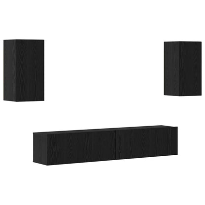 TV-Möbel-Set 4 pcs Schwarze Eiche 80 x 30 x 30 cm Holzwerkstoff