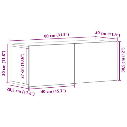 TV-Möbel-Set 4 pcs Schwarze Eiche 80 x 30 x 30 cm Holzwerkstoff
