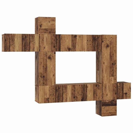 TV-Möbel-Set 10 pcs Altholz 30,5 x 30 x 90 cm Holzwerkstoff