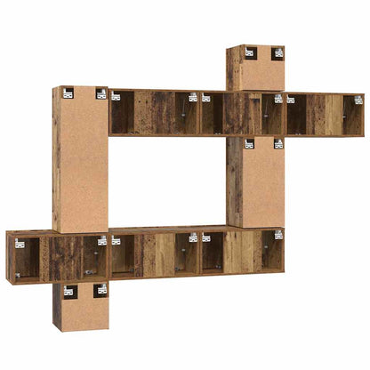 TV-Möbel-Set 10 pcs Altholz 30,5 x 30 x 90 cm Holzwerkstoff