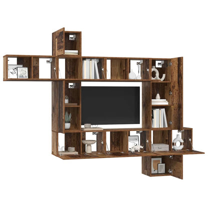 TV-Möbel-Set 10 pcs Altholz 30,5 x 30 x 90 cm Holzwerkstoff