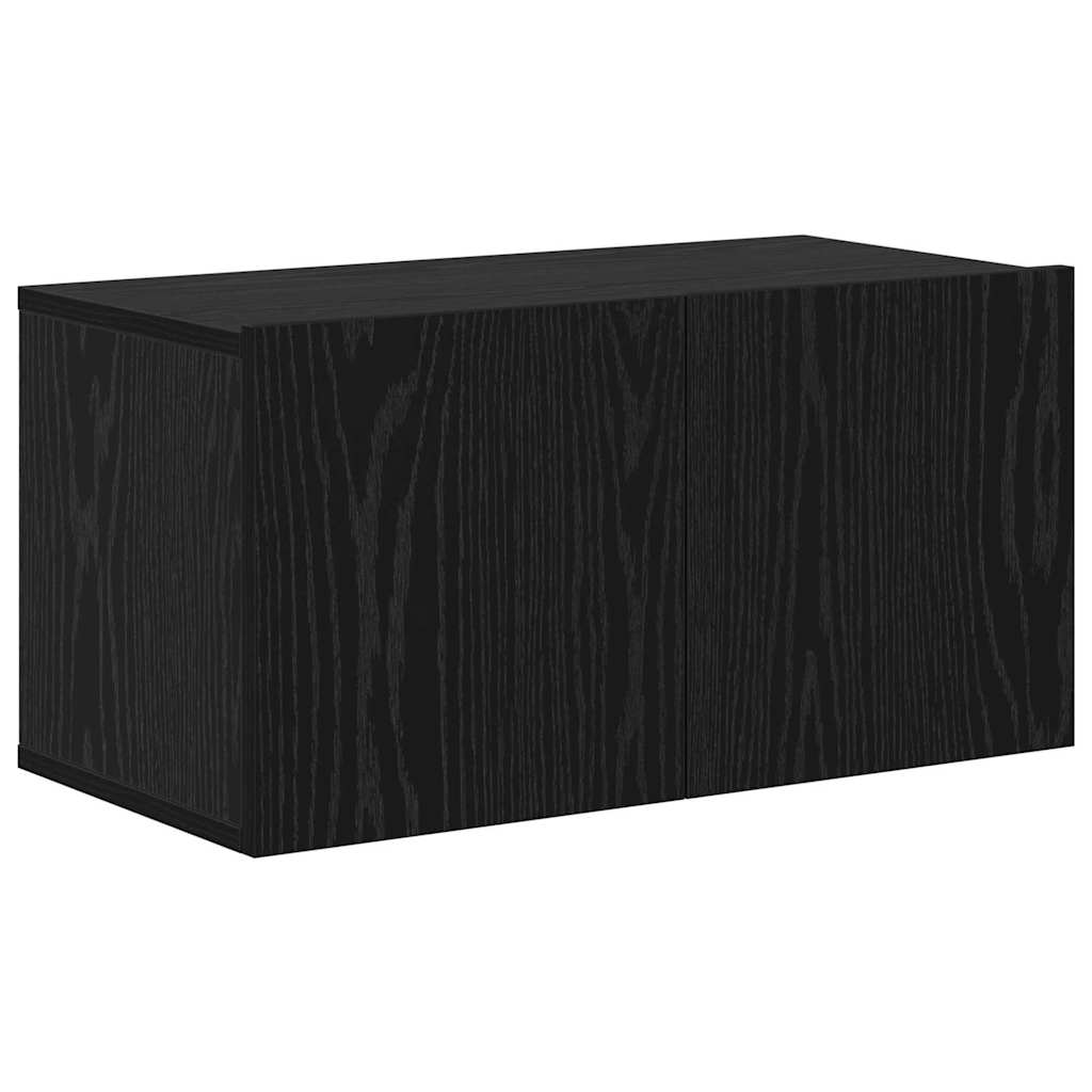 TV-Möbel-Set Wandmontiert 10 pcs Schwarze Eiche Holzwerkstoff
