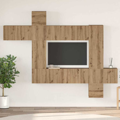 TV-Möbel-Set 10 pcs Eiche handwerklich 30,5 x 30 x 90 cm