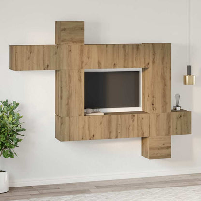 TV-Möbel-Set 10 pcs Eiche handwerklich 30,5 x 30 x 90 cm