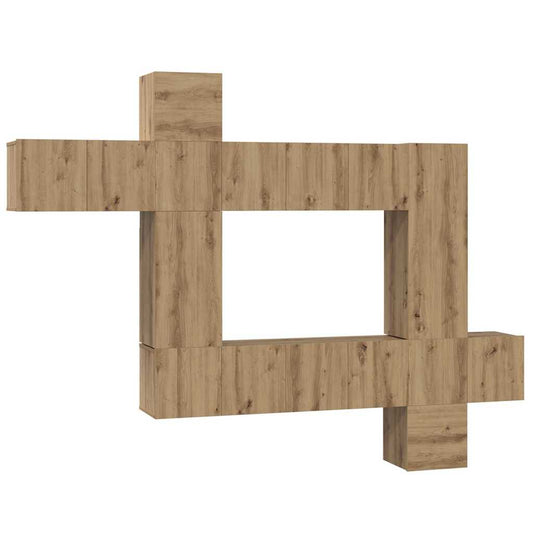 TV-Möbel-Set 10 pcs Eiche handwerklich 30,5 x 30 x 90 cm