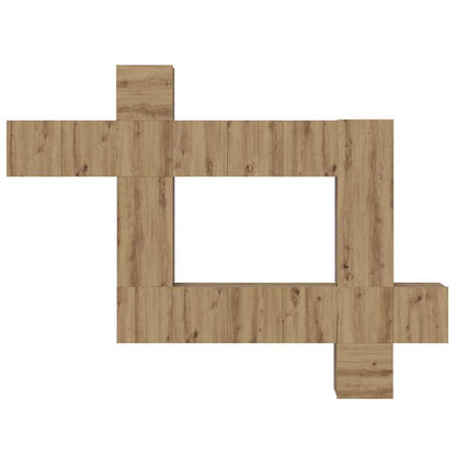 TV-Möbel-Set 10 pcs Eiche handwerklich 30,5 x 30 x 90 cm