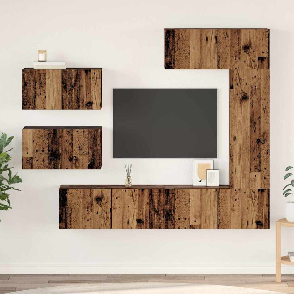 TV-Möbel-Set 6 pcs Altholz 30,5 x 30 x 90 cm Holzwerkstoff