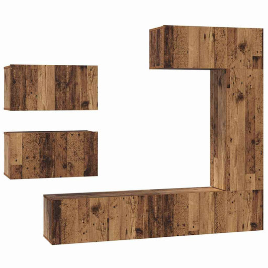 TV-Möbel-Set 6 pcs Altholz 30,5 x 30 x 90 cm Holzwerkstoff