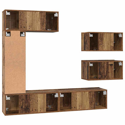 TV-Möbel-Set 6 pcs Altholz 30,5 x 30 x 90 cm Holzwerkstoff
