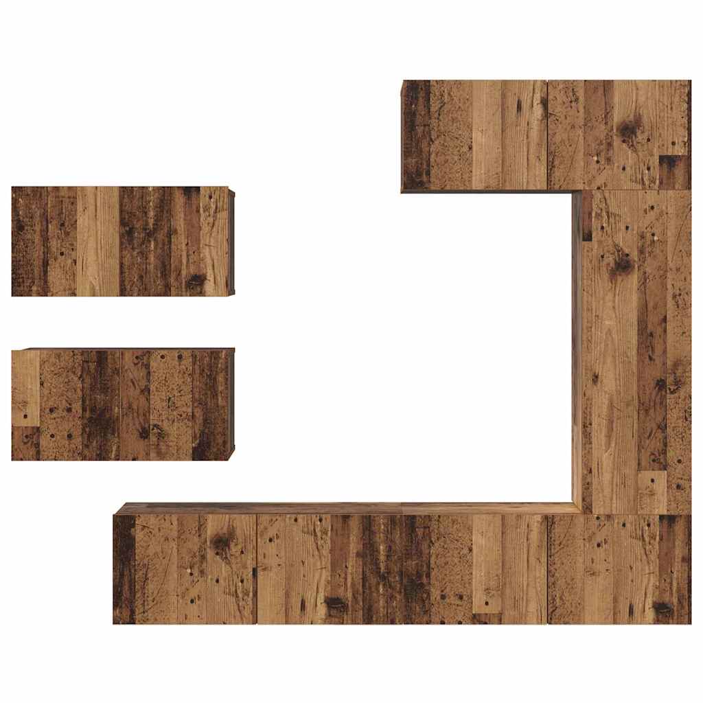 TV-Möbel-Set 6 pcs Altholz 30,5 x 30 x 90 cm Holzwerkstoff