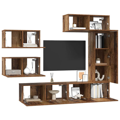 TV-Möbel-Set 6 pcs Altholz 30,5 x 30 x 90 cm Holzwerkstoff