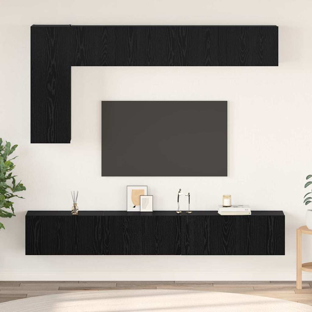 TV-Möbel-Set 6 pcs Schwarze Eiche 30,5 x 30 x 90 cm