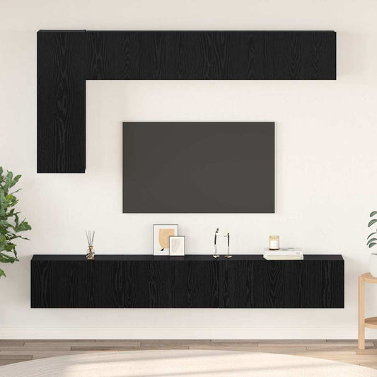 TV-Möbel-Set 6 pcs Schwarze Eiche 30,5 x 30 x 90 cm