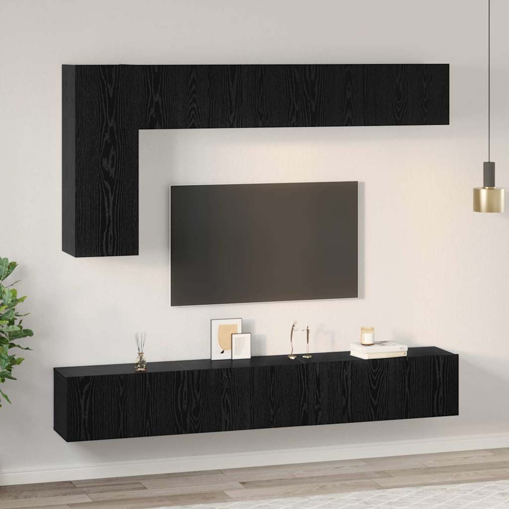 TV-Möbel-Set 6 pcs Schwarze Eiche 30,5 x 30 x 90 cm