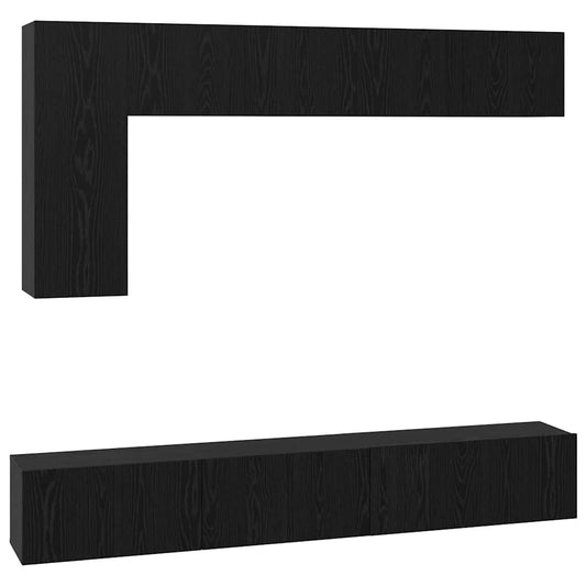 TV-Möbel-Set 6 pcs Schwarze Eiche 30,5 x 30 x 90 cm