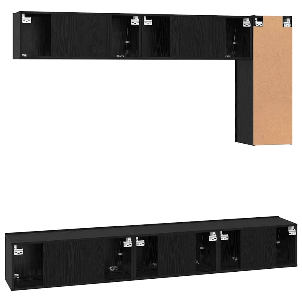 TV-Möbel-Set 6 pcs Schwarze Eiche 30,5 x 30 x 90 cm