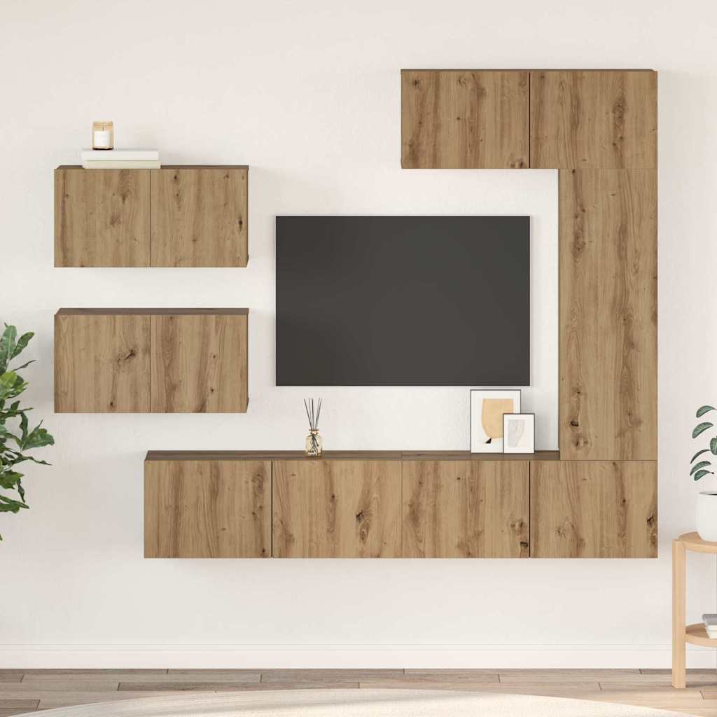 TV-Möbel-Set 6 pcs Eiche handwerklich 30,5 x 30 x 90 cm