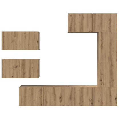 TV-Möbel-Set 6 pcs Eiche handwerklich 30,5 x 30 x 90 cm