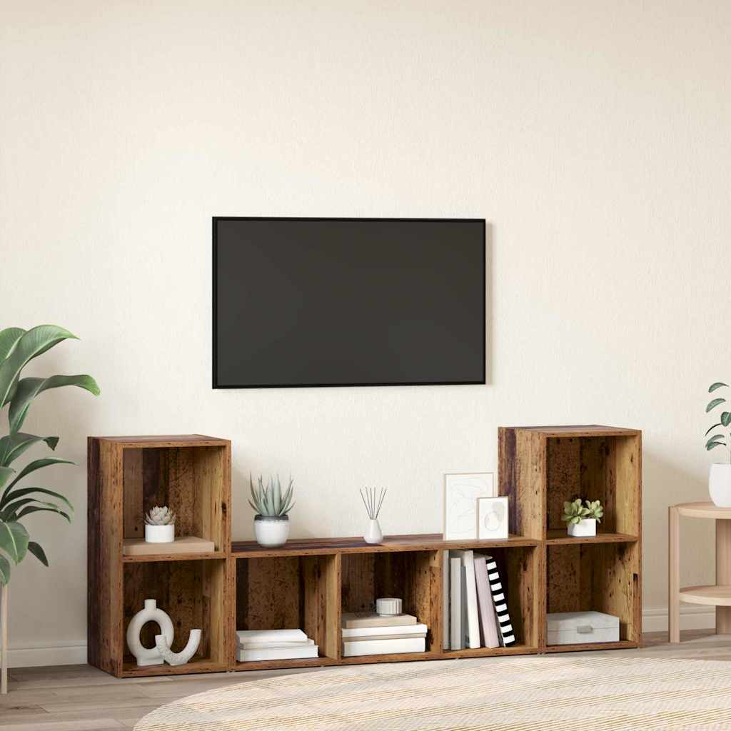 TV-Schränk 3 pcs Braun 107 x 35 x 37 cm Holzwerkstoff