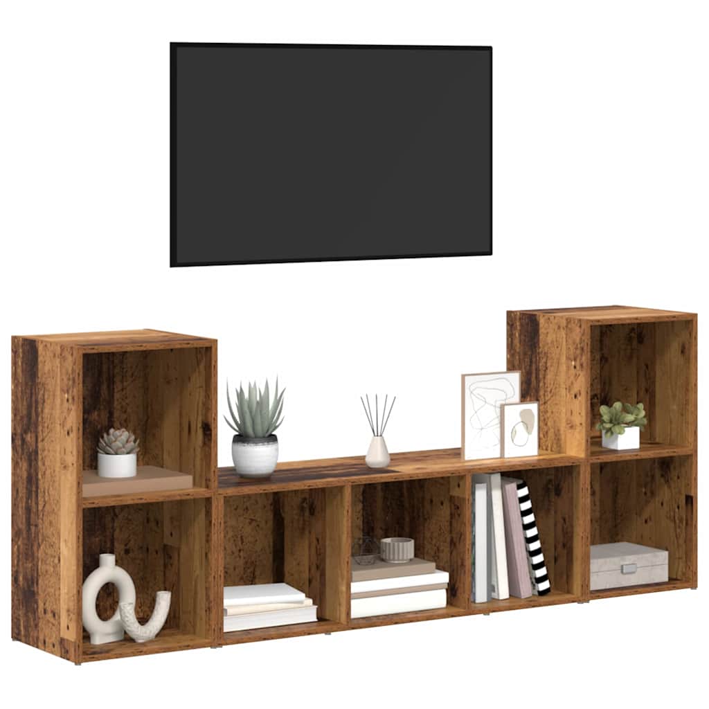 TV-Schränk 3 pcs Braun 107 x 35 x 37 cm Holzwerkstoff